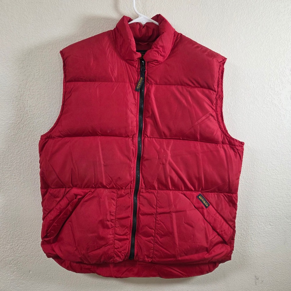 Woolrich John Rich & Bros Mens Medium Deep Red Duck Down Puffer Vest 21007